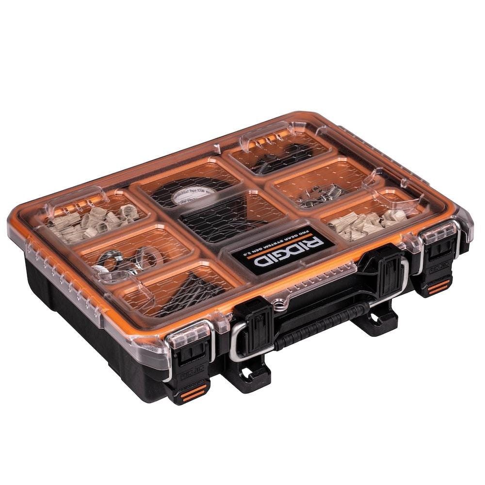 Ridgid Small Parts Organizer Compact Pro Gear System 22" 6 Compartment Tool Case