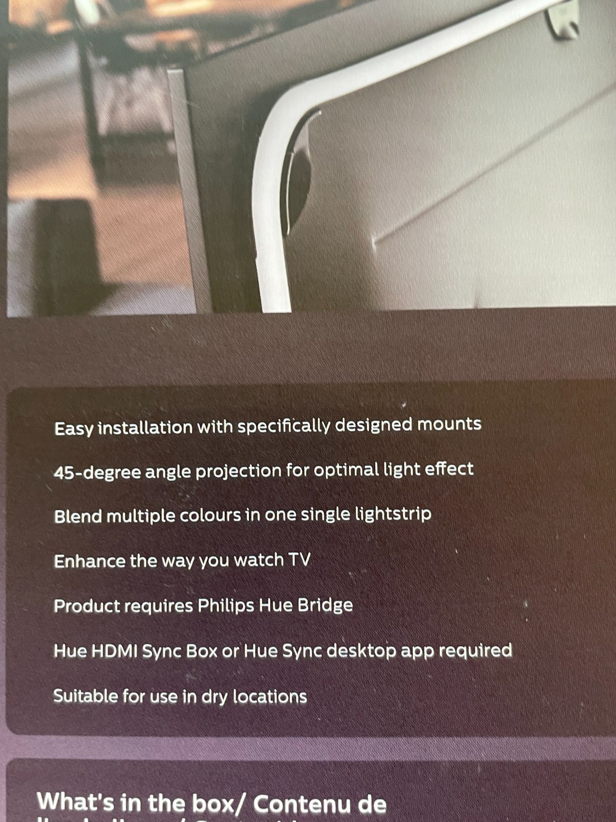 Philips Hue 65" Smart LED TV Backlight White and Color Ambiance - 560416