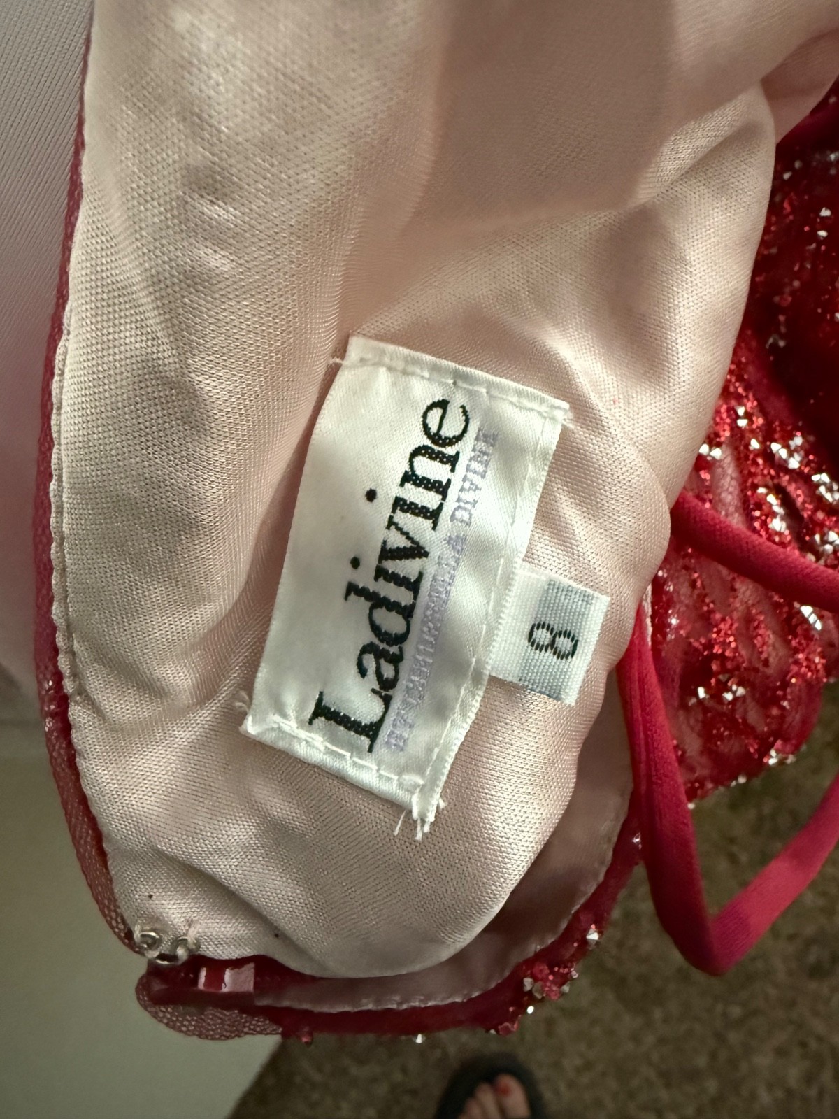 Boutique Red Embellished/sequence gown by Ladivine- Sz 8 - no alterations