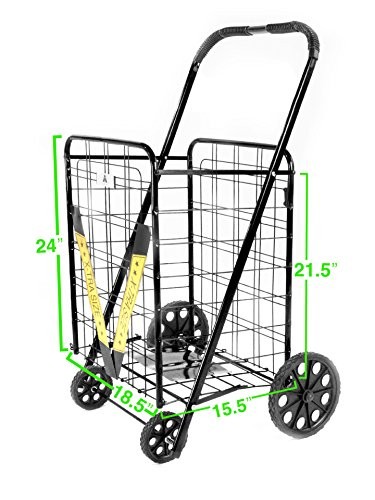 ATH Large Deluxe Rolling Utility / Shopping Cart - Stowable Folding Heavy Dut...