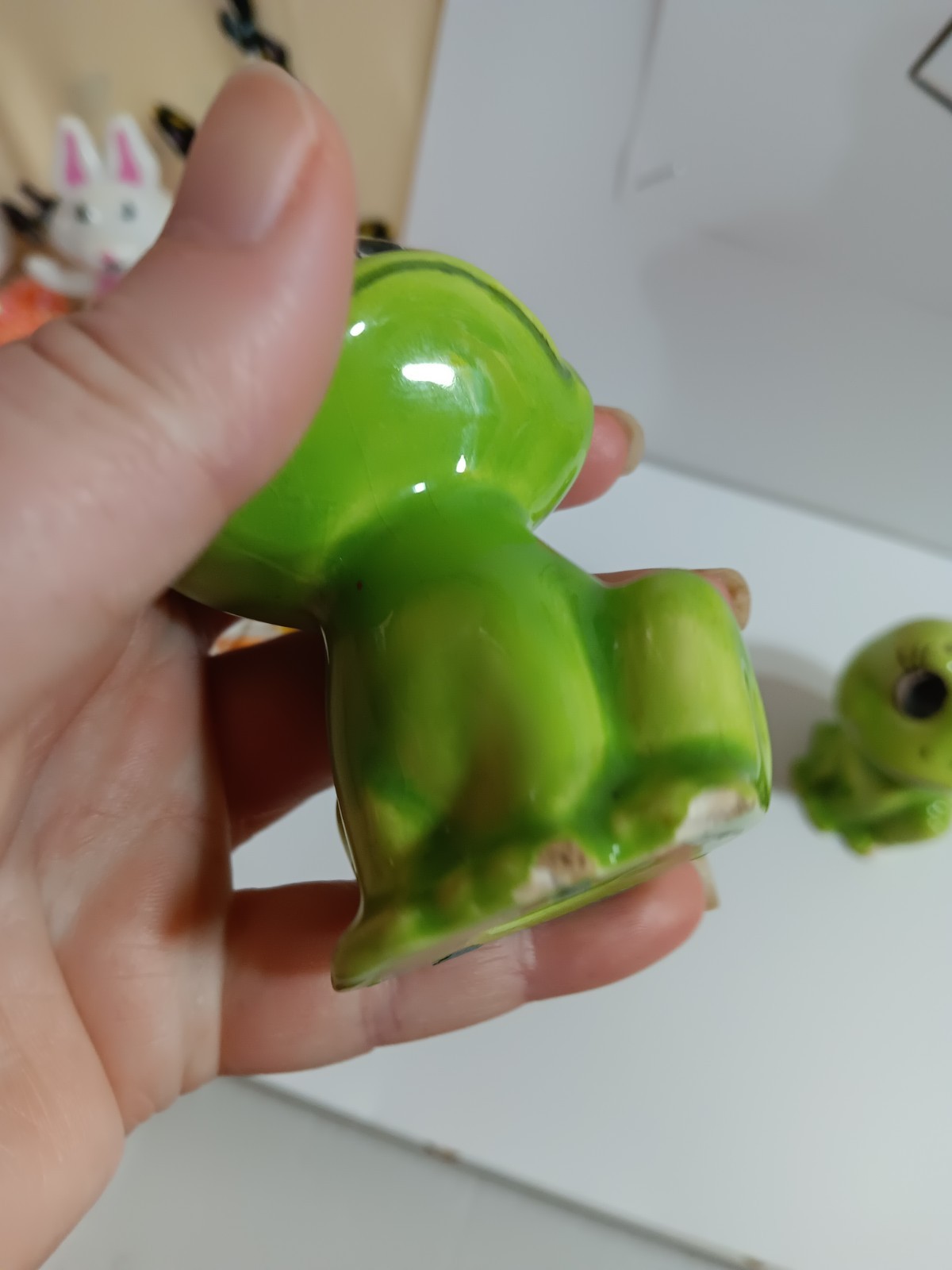 VTG NEIL THE FROG SALT & PEPPER SHAKERS CERAMIC 1970'S SET SEARS AND ROEBUCK!!!