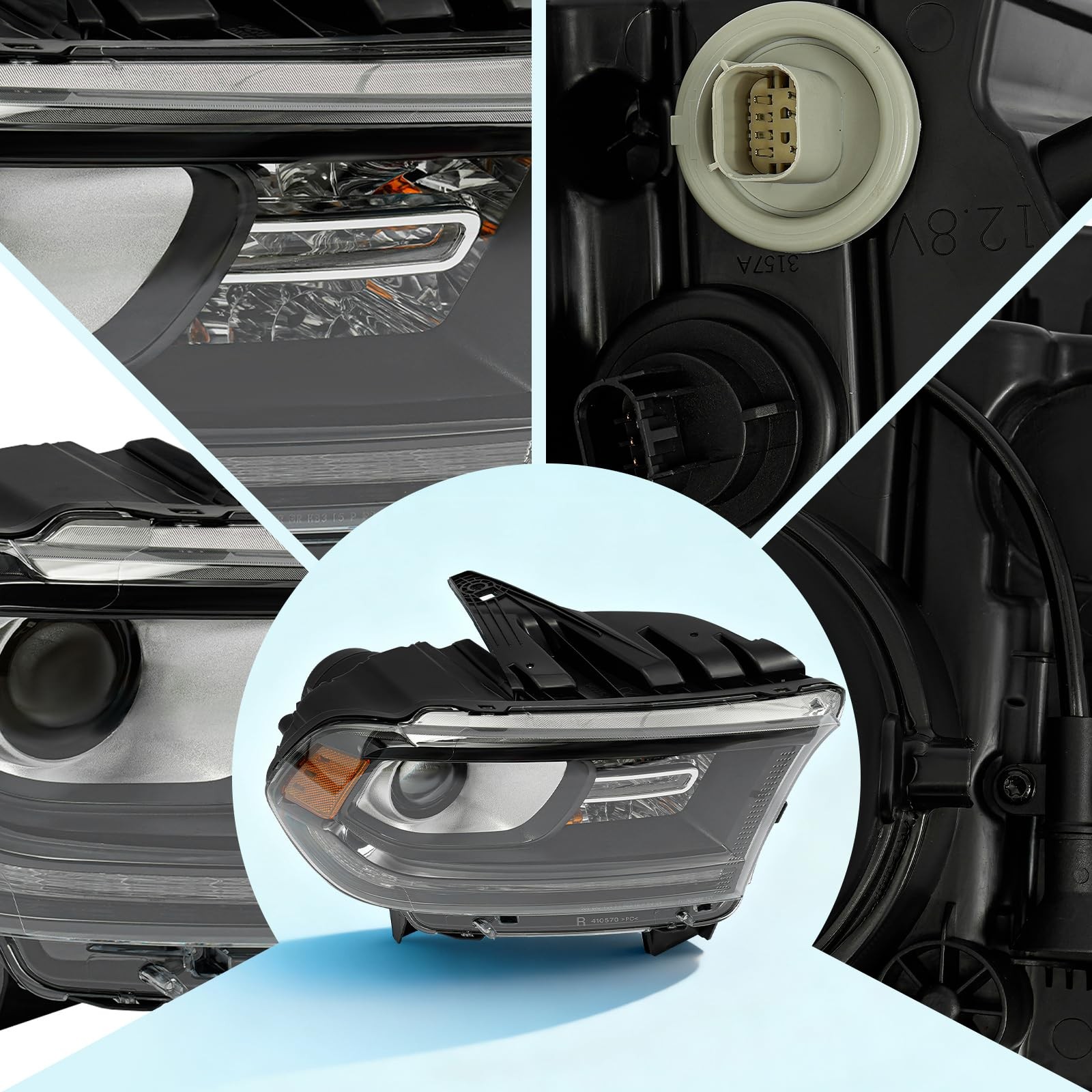 For Dodge Durango 2016-20 HID Headlight Lamp Assembly w/LED DRL Right Side