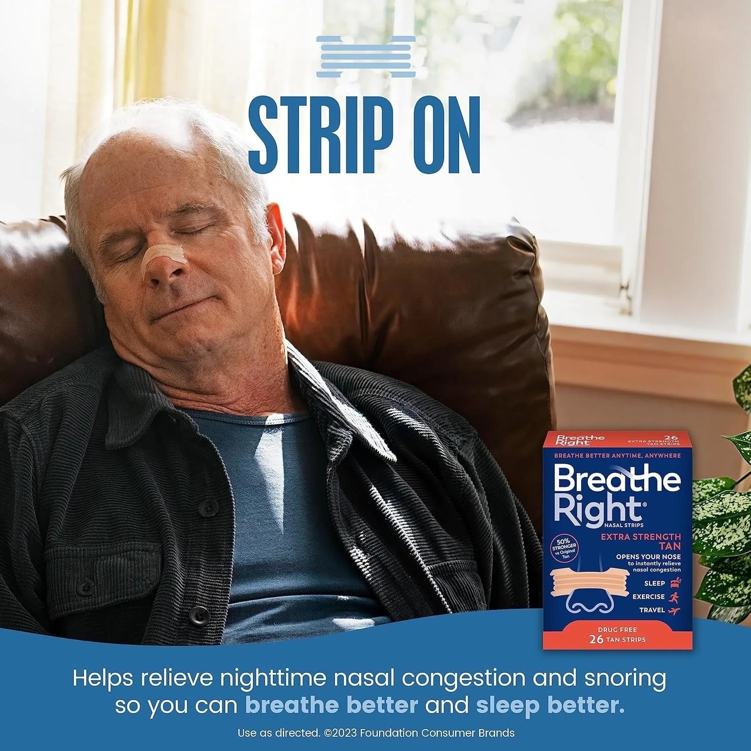 BREATHE RIGHT NASAL STRIPS EXTRA STRENGTH TAN EXP 2028