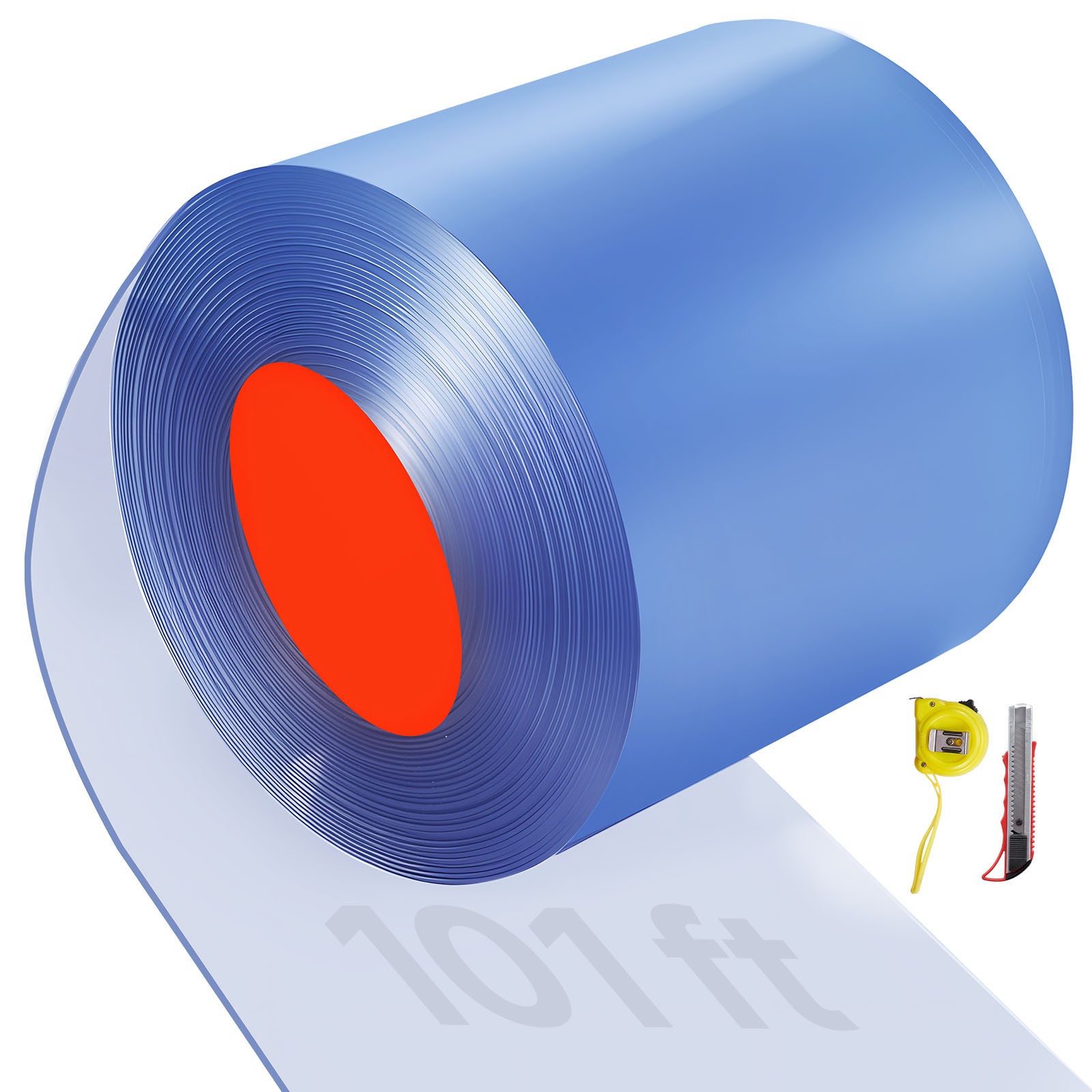 Uimoso PVC Strip Curtain Roll 101 ft x 12 in for Doorway Applications