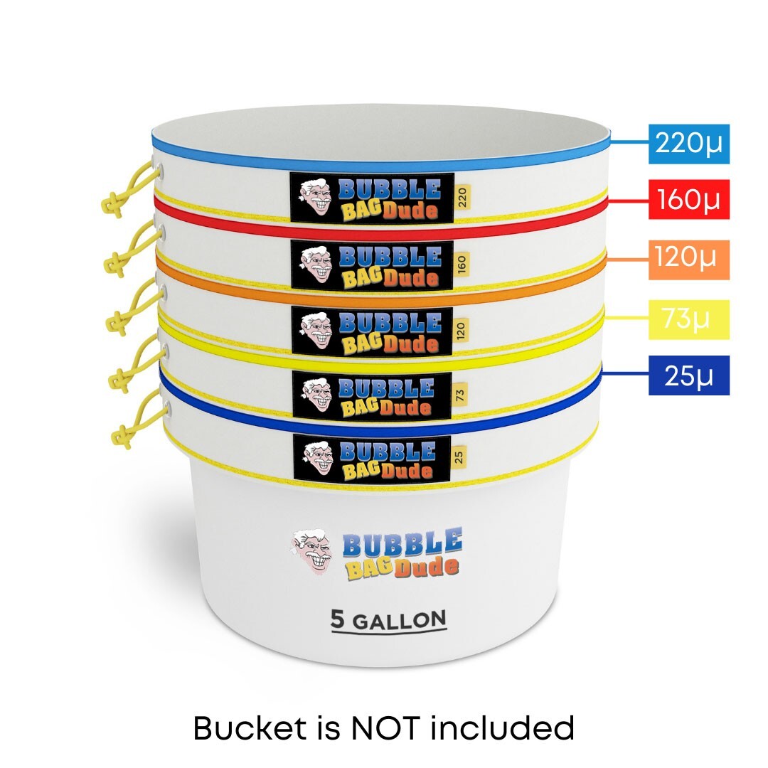 Bubble Bag BUBBLEBAGDUDE 5 GAL - 5 Bag Kit All Mesh Bubble Hash Bags Extractor