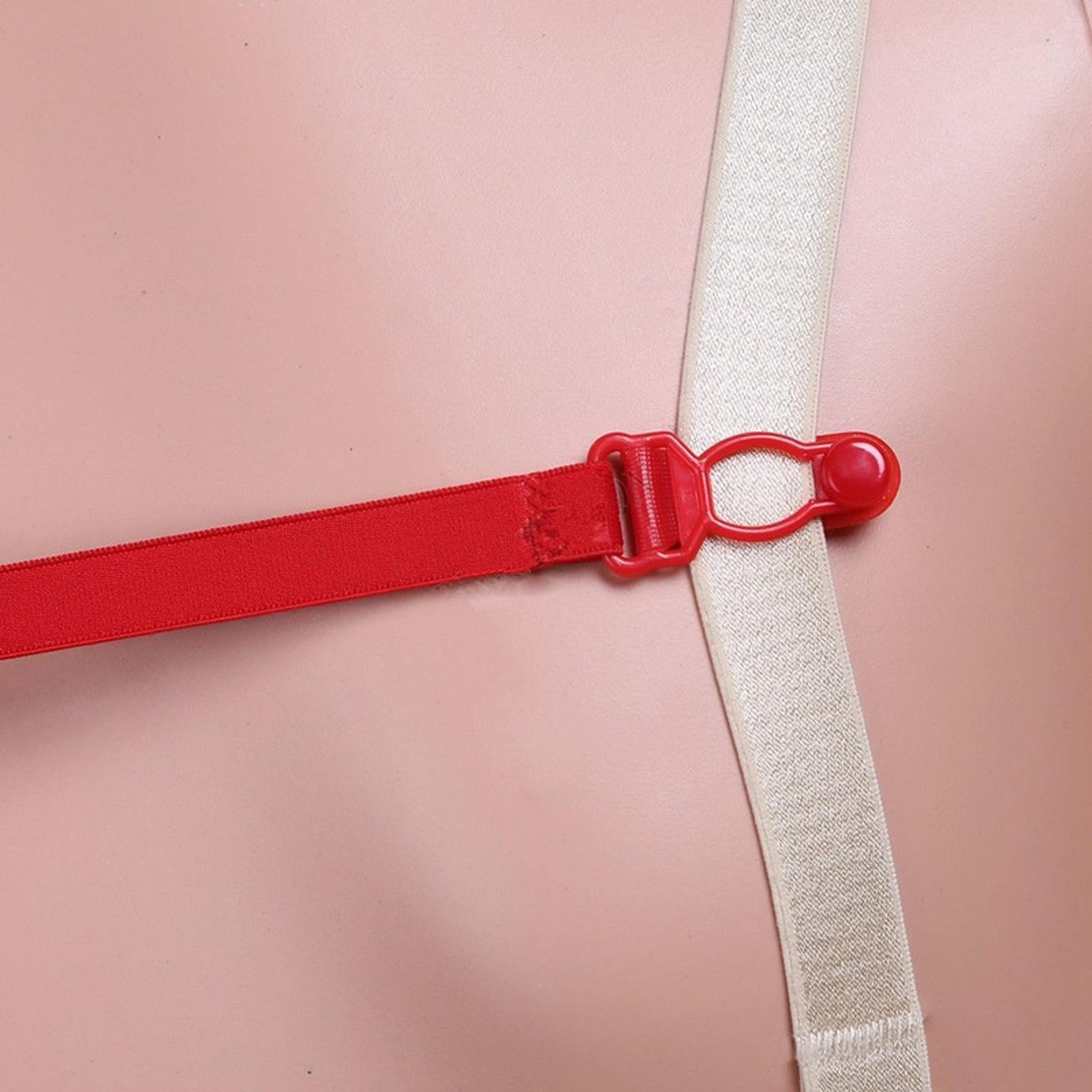 5pcs Women Elastic Band Non-Slip Adjustable Bra Straps Holder with Clip D