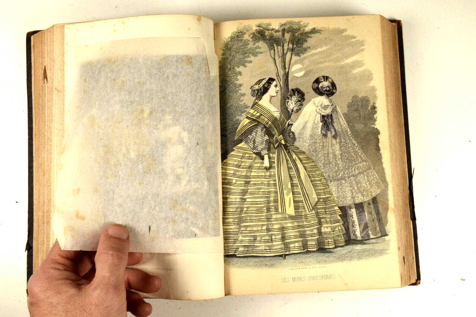 1859 Bound Peterson's Magazine Full Year w/ Hand Colored Engravings Sheet Music
