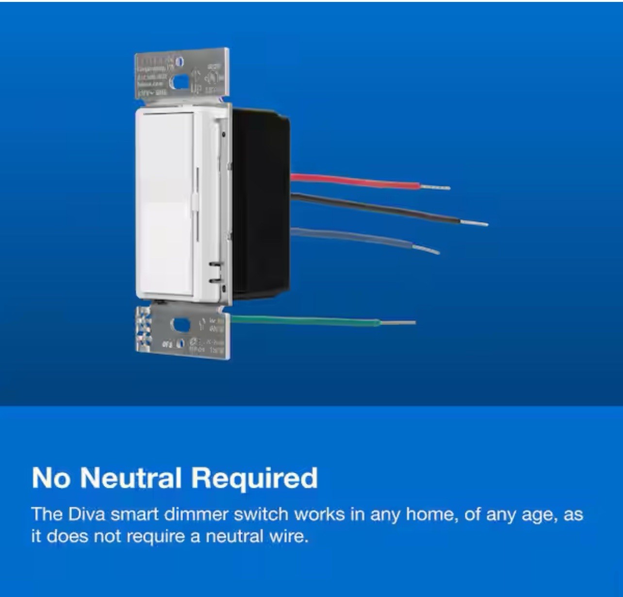 LutronDiva Smart Dimmer Switch Starter Kit for Caseta Smart Lighting DVRF-BDG1D