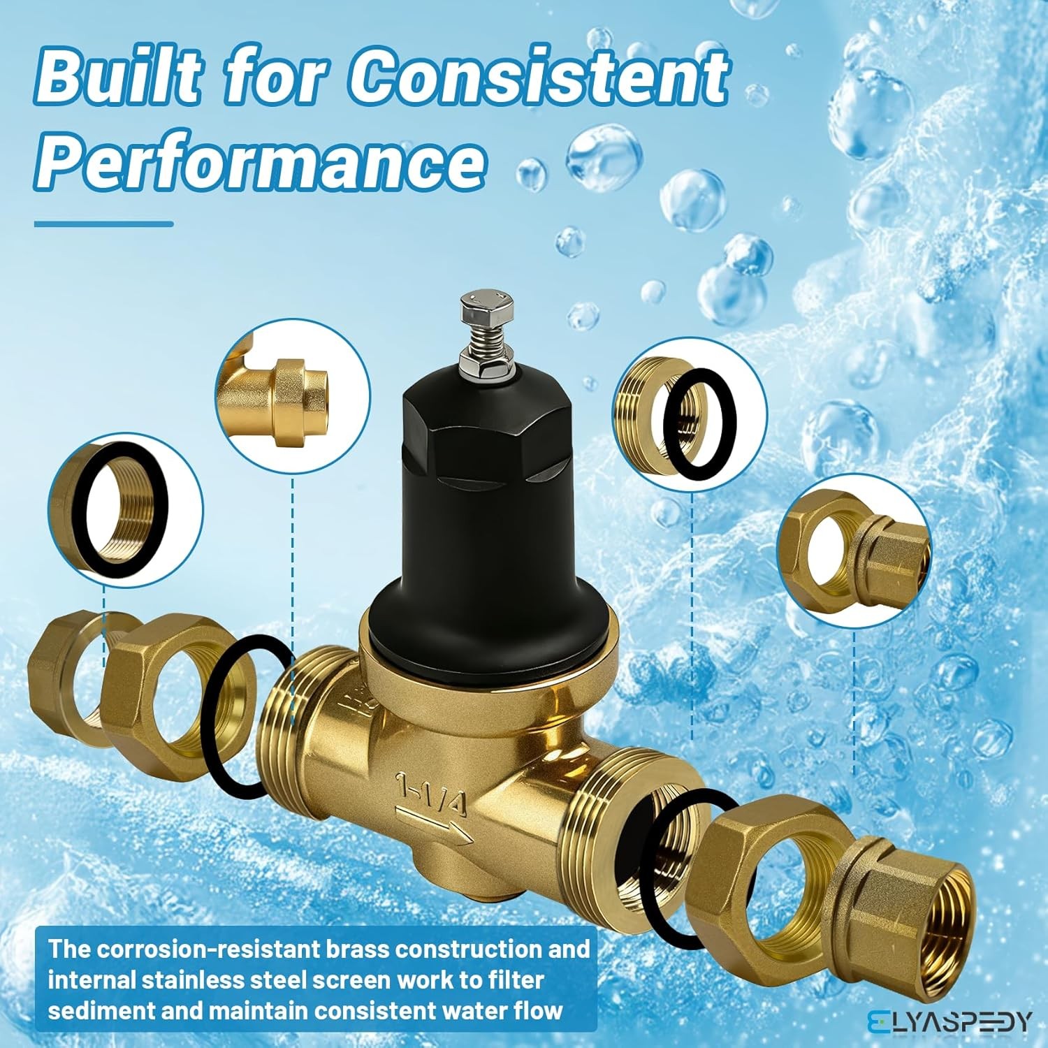 1-1/4" 114-NR3XL Pressure Reducing Valve Compatible with Zurn For Water Supply