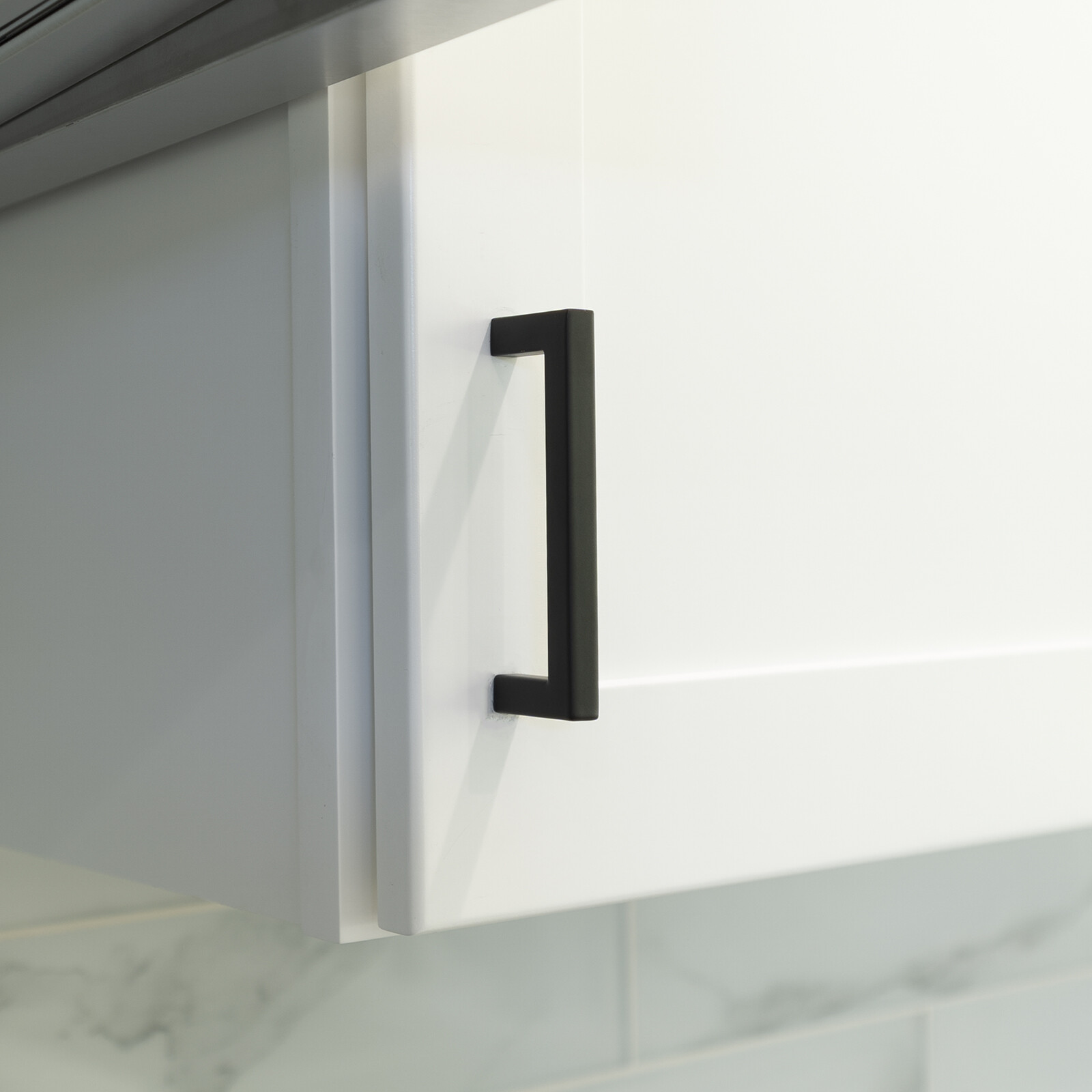 Matte Black Square Modern Cabinet Handles Pulls Kitchen Drawer Stainless Steel