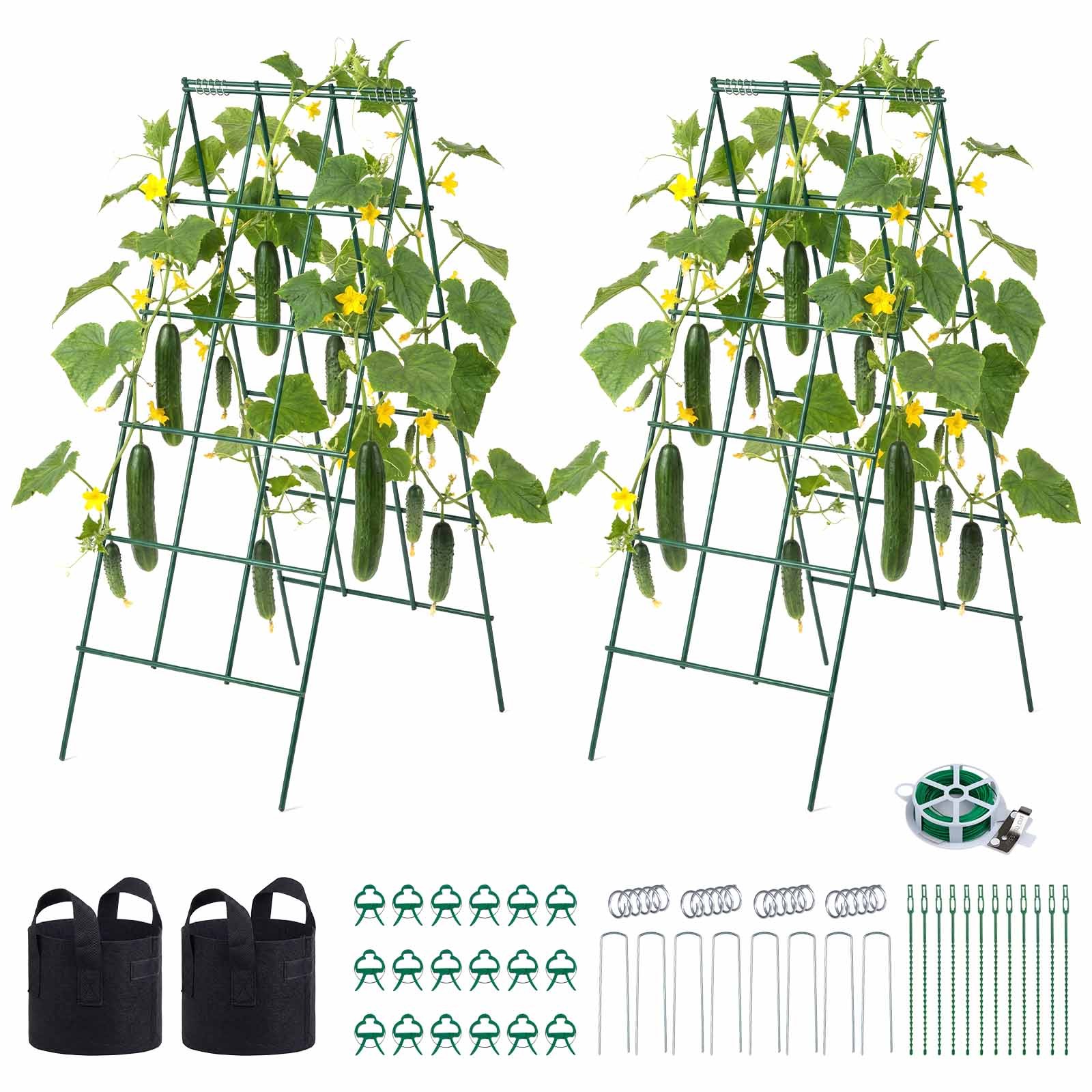 VEVOR Cucumber Trellis 4 Pack A-Frame Metal for Raised Bed Vines 46.06x18.11 in