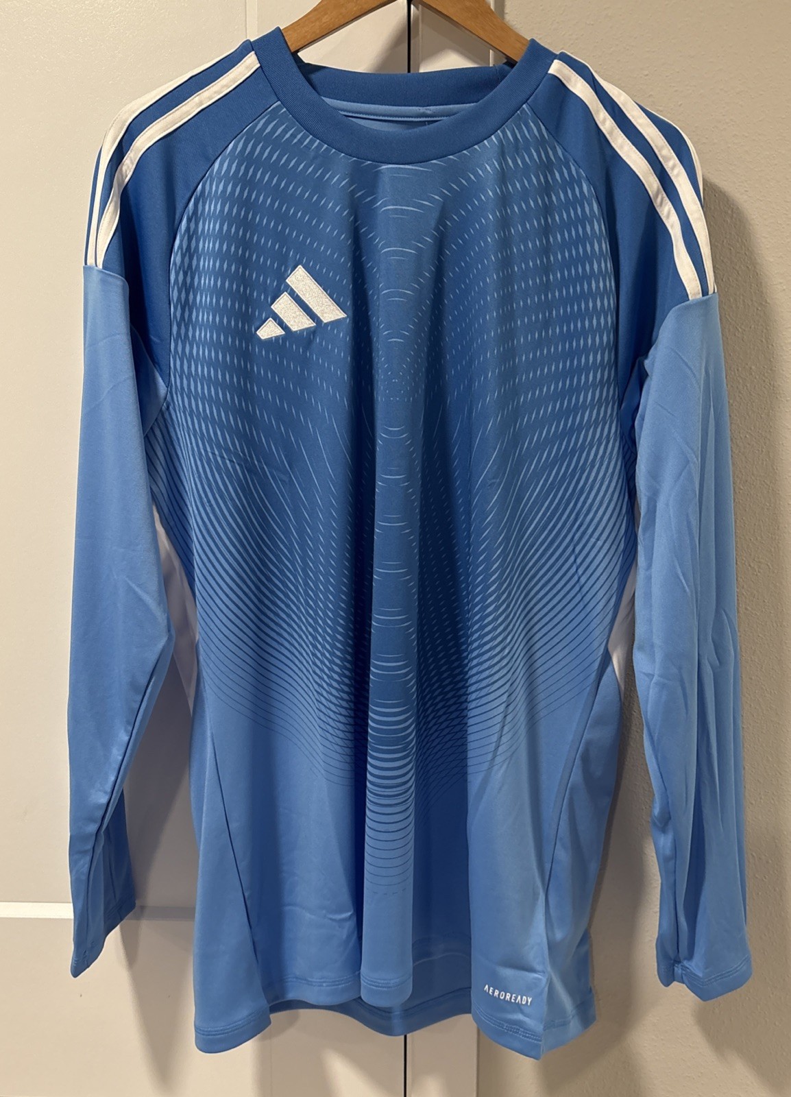 Adidas Tiro 25 Competition Blue Burst Goalkeeper GK LS Jersey JI9722 Men's L NWT