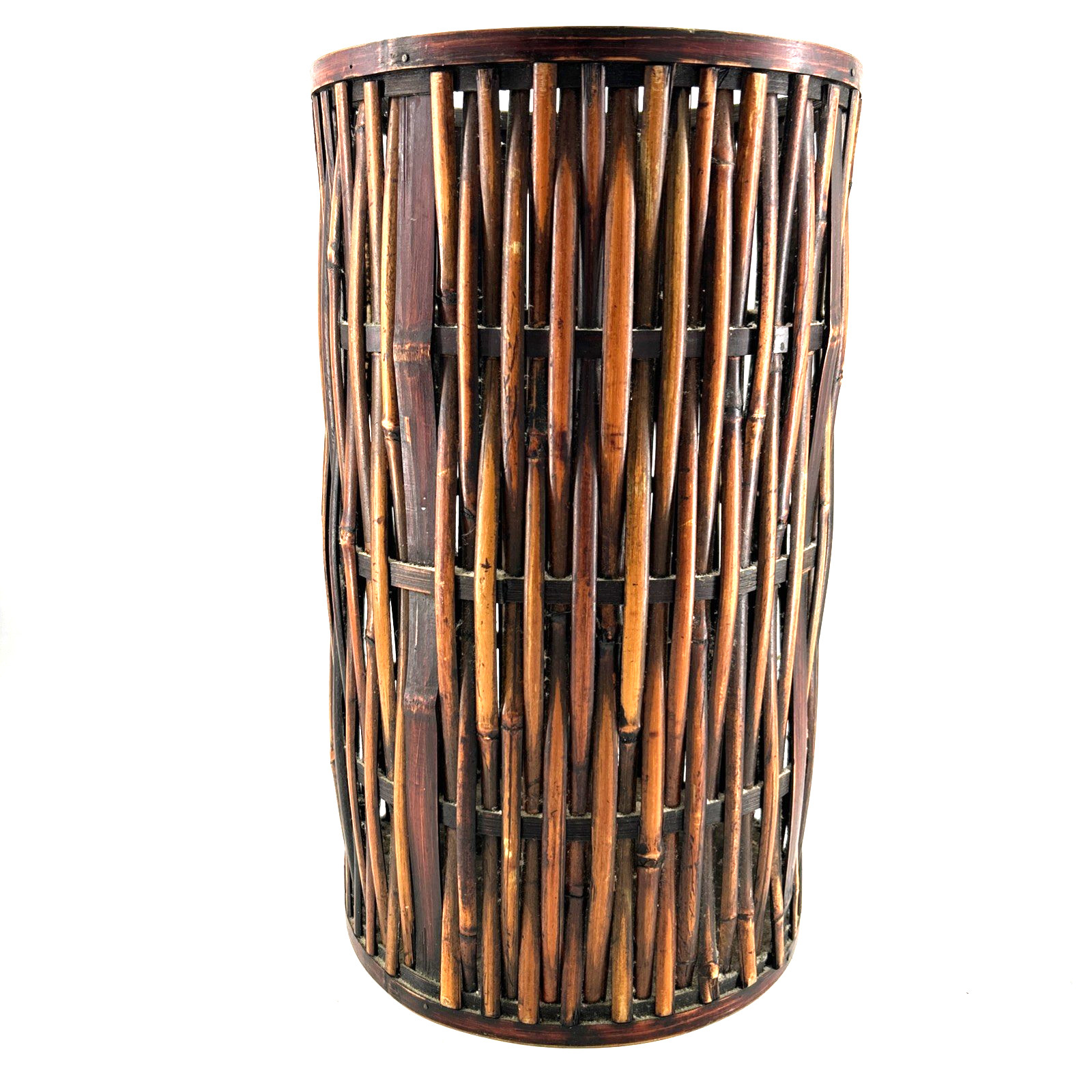 Stained Bamboo Umbrella Stand Holder 15” x 9"