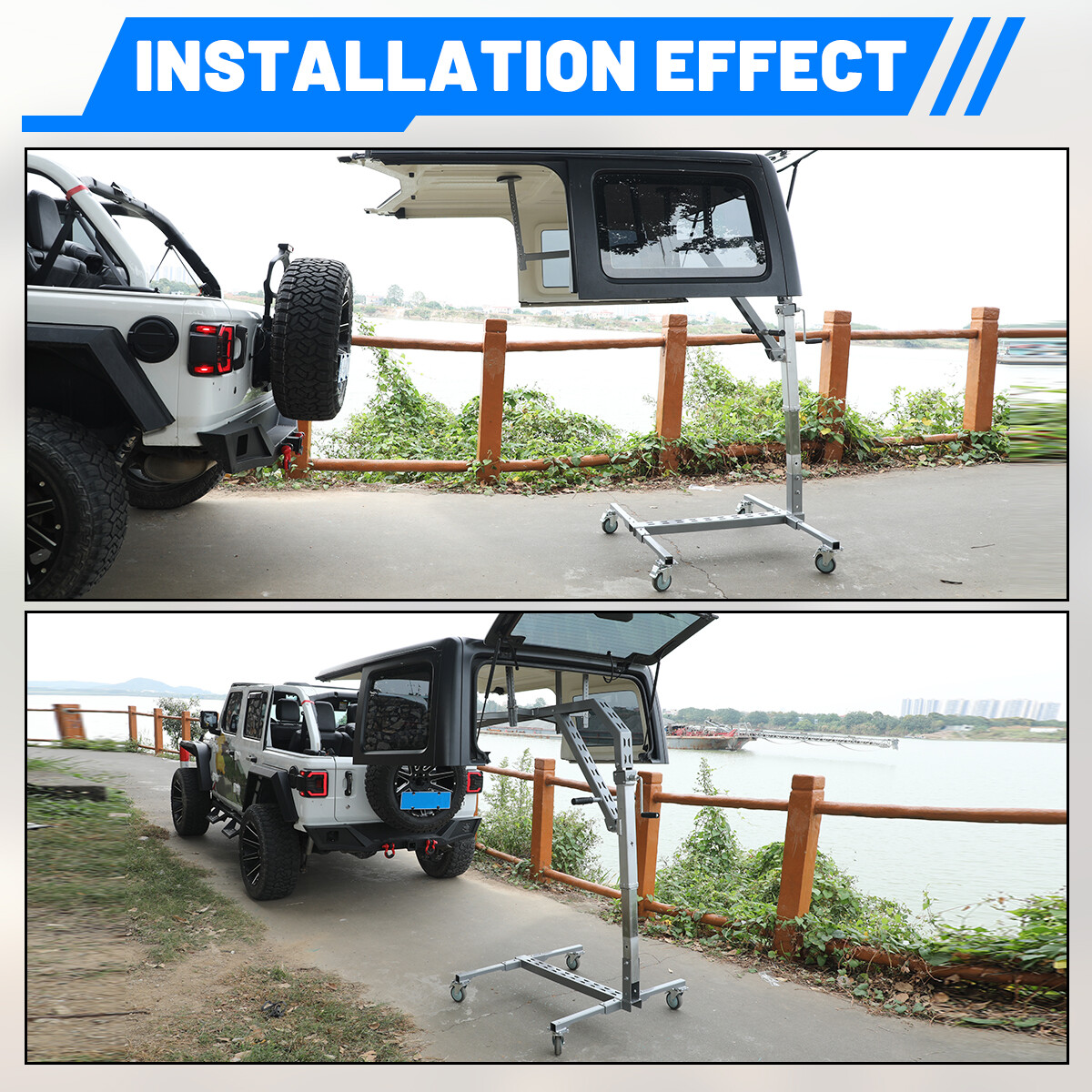 Hard Top Removal Lift Holder Storage For Ford Bronco Jeep JK JL Movable Lift Car