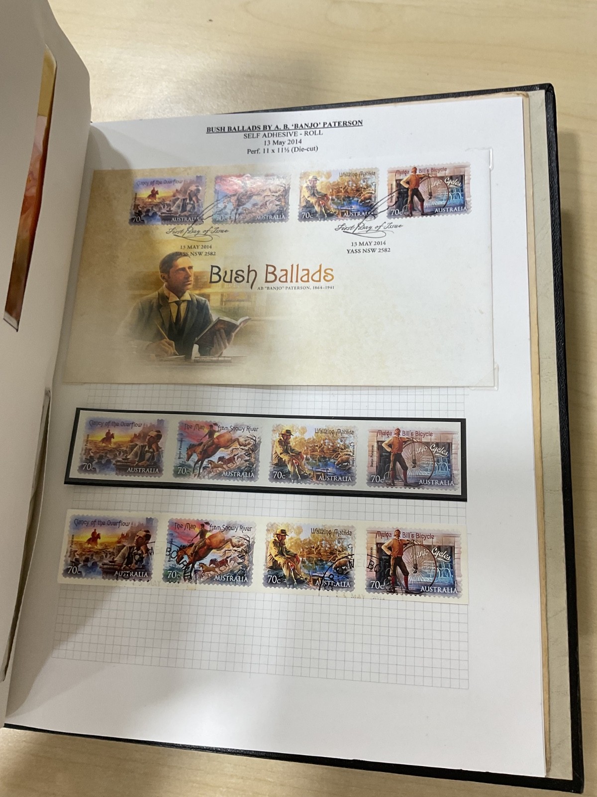 Australian stamps, coin covers + presentation pack. 2014. Album. G/127