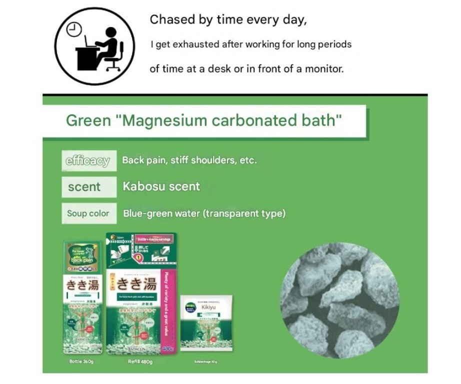 Bathclin Kikiyu Carbonated Bath Salt Relaxing Soak- Long-Lasting Bubbles 480g