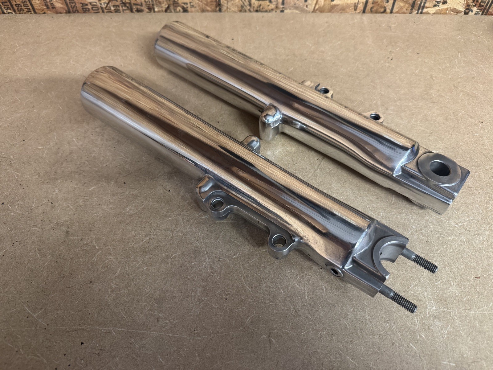 HARLEY 00 -13 Touring Single Fork legs sliders POLISHED Twin Cam Dyna Softail