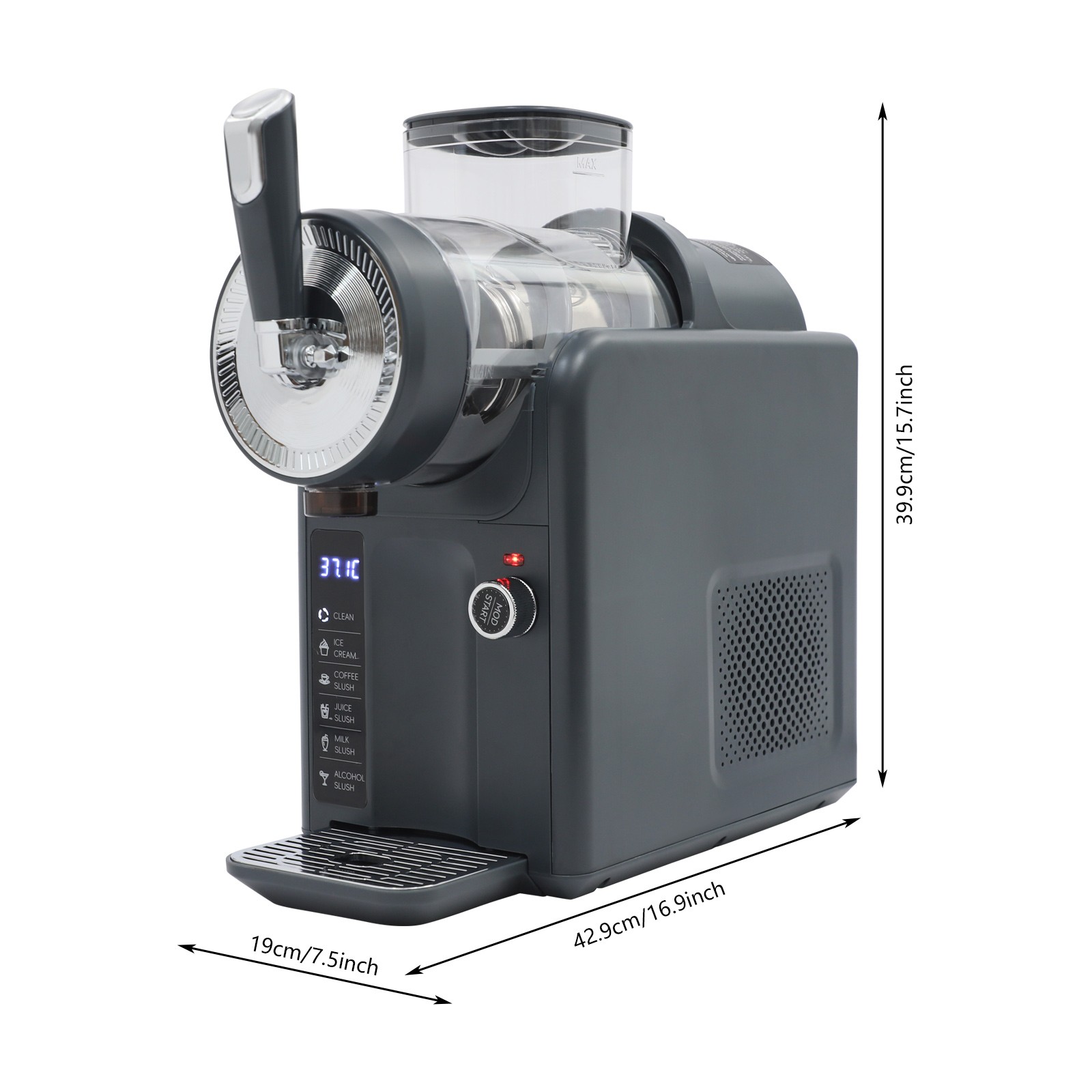 Electric Shaved Ice Machine 1.8L/0.48 Gallon Frozen Drink Machine Tabletop 185W