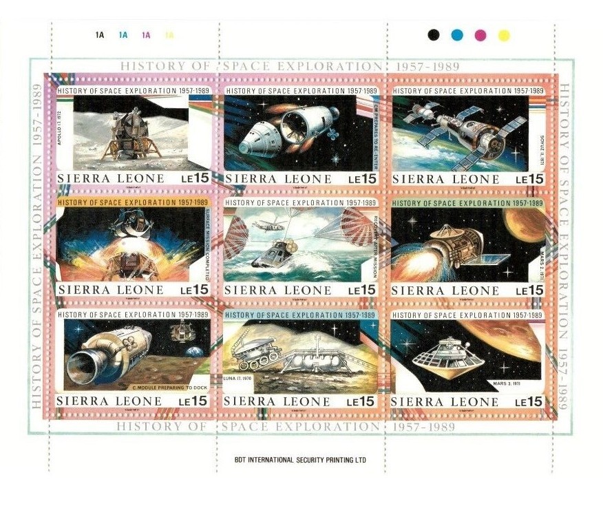 Sierra Leone 1989 - Space Exploration - Sheet of 9 Stamps Scott #1073 MNH