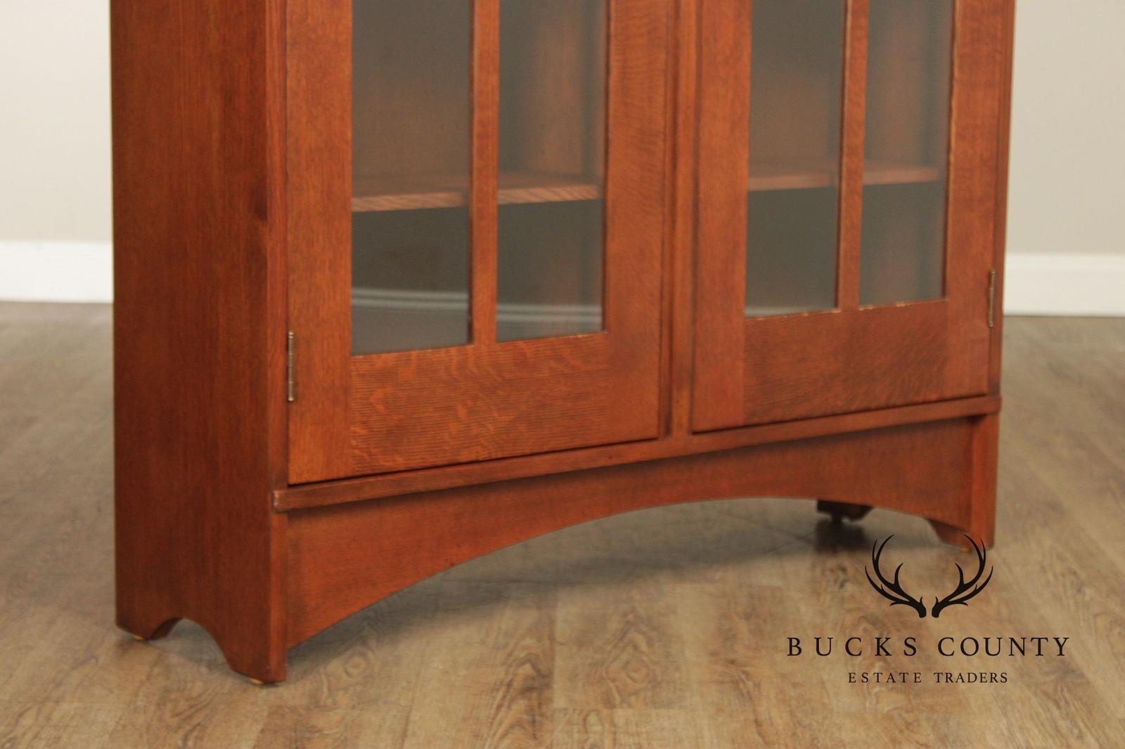Oak Two Door Bookcase Harvey Ellis Inlaid Oak 2 Door Bookcase