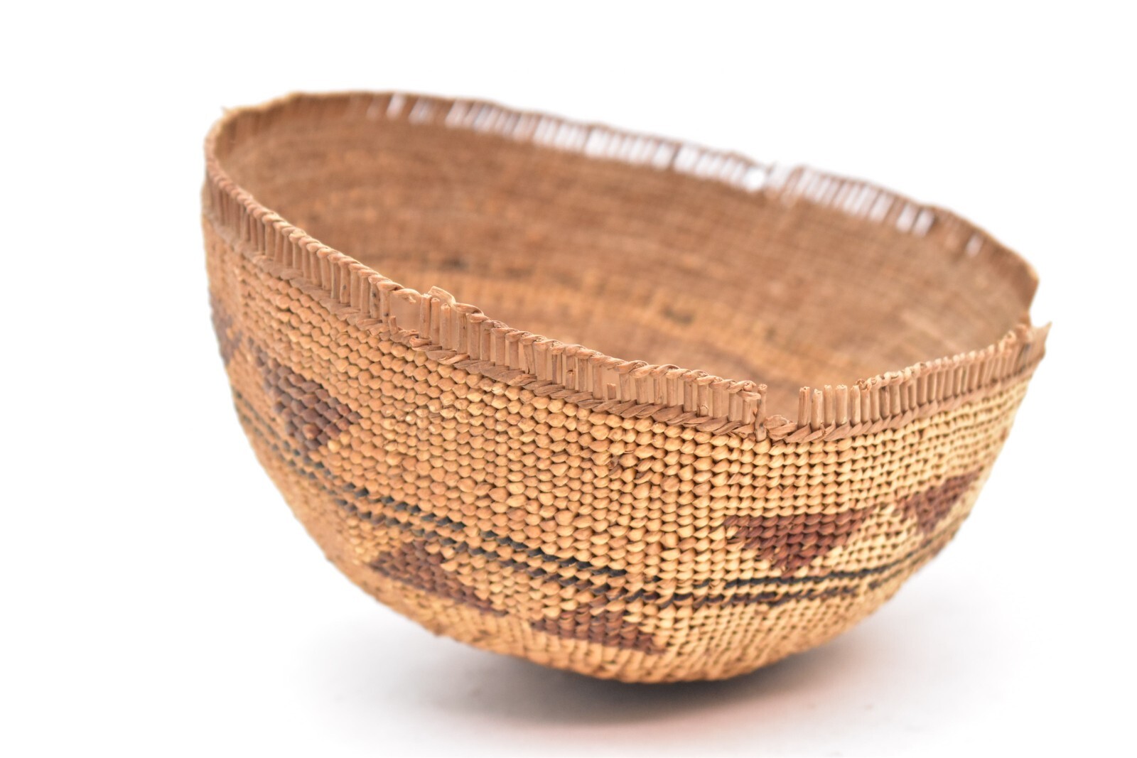 Antique Hupa Yurok NORTHERN California Native American Indian Basket 6.75" Bowl