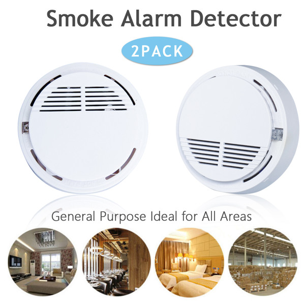 4-Pack Smoke Alarm Detectors, Home Fire Safety Sensors with Built-in Batteries