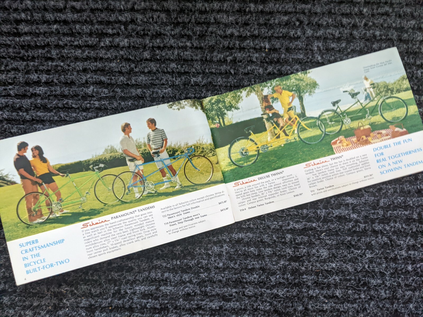 Schwinn 1972 Original Bicycle Sales Catalog~Bikes-Paramount-Stingray 72