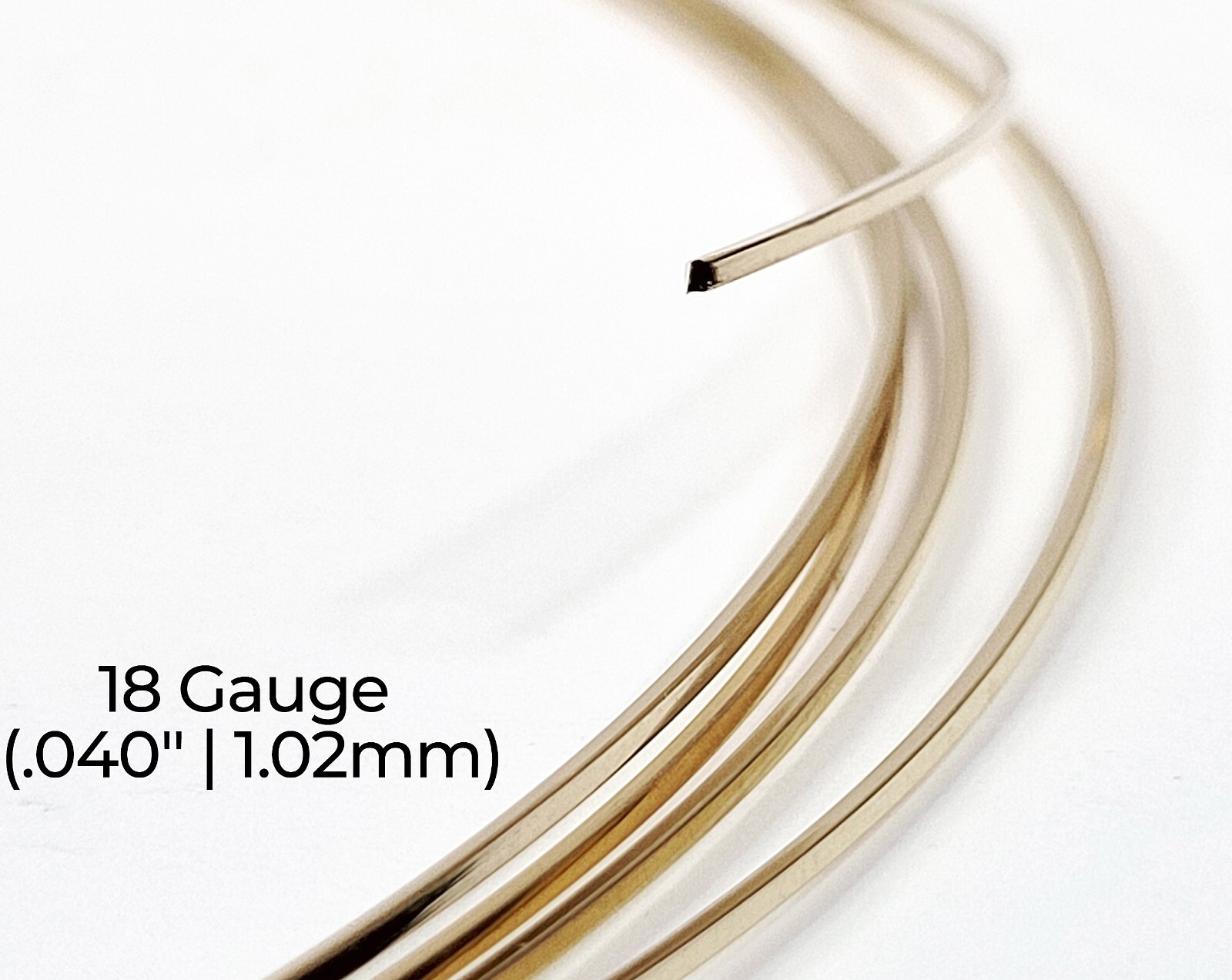 14/20 Yellow Gold-Filled Wire | Square | Half Hard | 16-24 Gauge | 1-10 Ft | USA