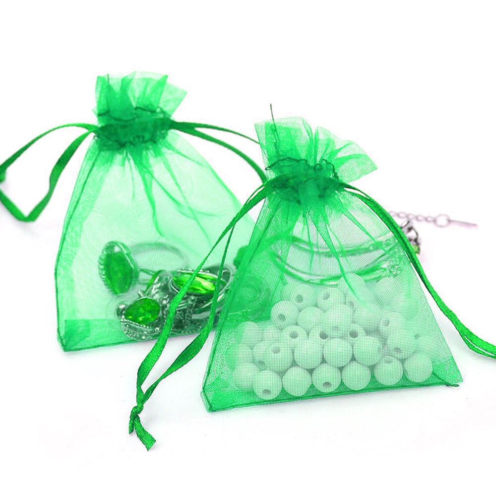 100/200pcs Gift Organza Bags Christmas Favors Pouches Jewelry Bag Wedding Party