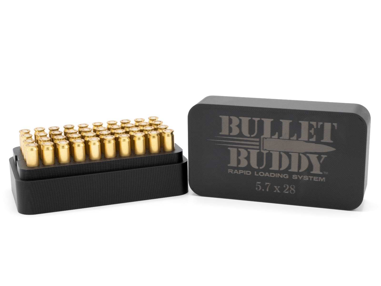 Bullet Buddy 5.7x28 Ammunition Case — Ammo Organizer — Durable ABS — Made in USA