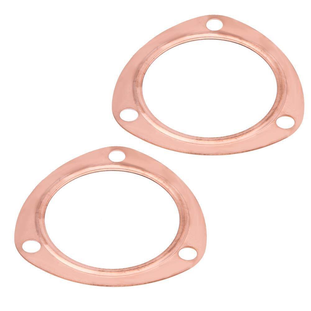 2PCS 3" Copper Header Exhaust Collector Gaskets Flanges Universal 3 Bolt