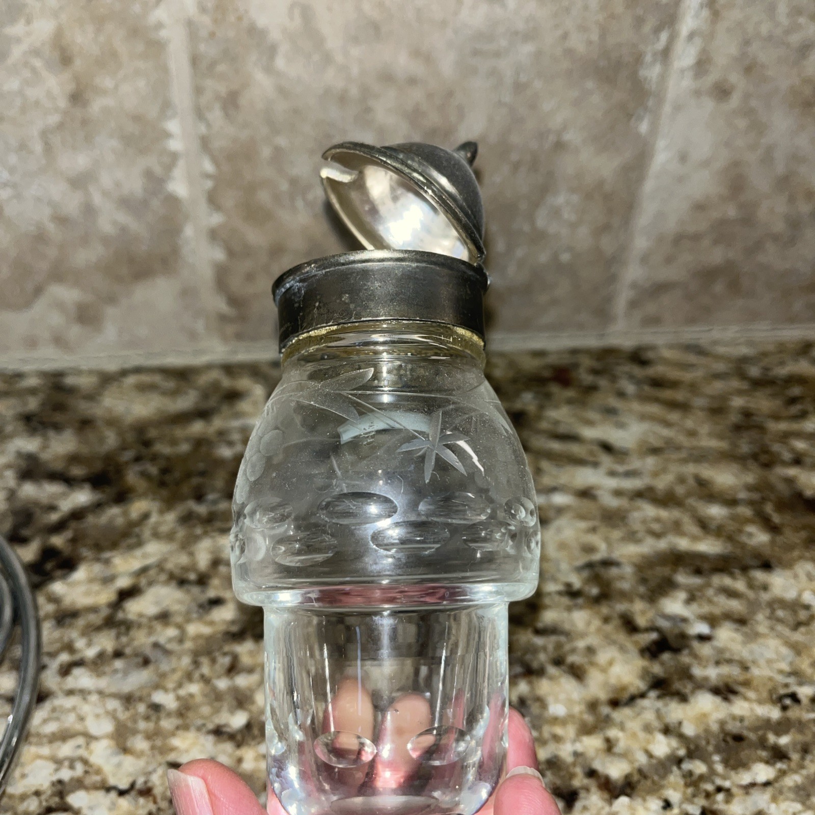 Antique Pairpoint Mfg. Co Glass Cruet Condiment - 7 pieces