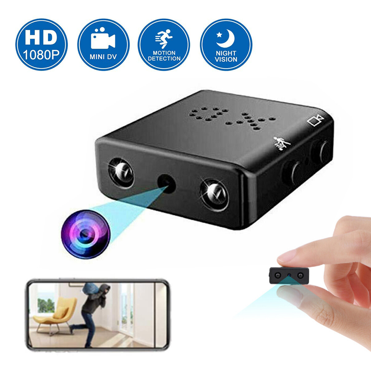Mini Camera 1080P HD Motion Detection Camcorder Night Vision Home Security Cam