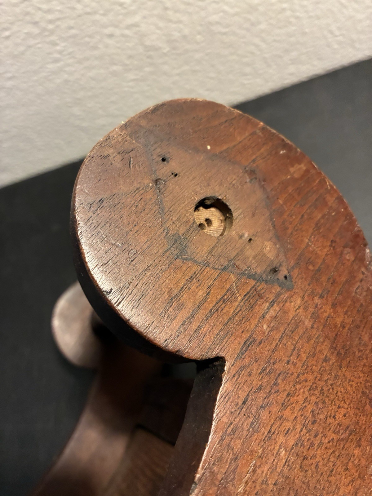 19th C. Antique Victorian Stud Accents Footstool Floral Needlepoint Carved Wood