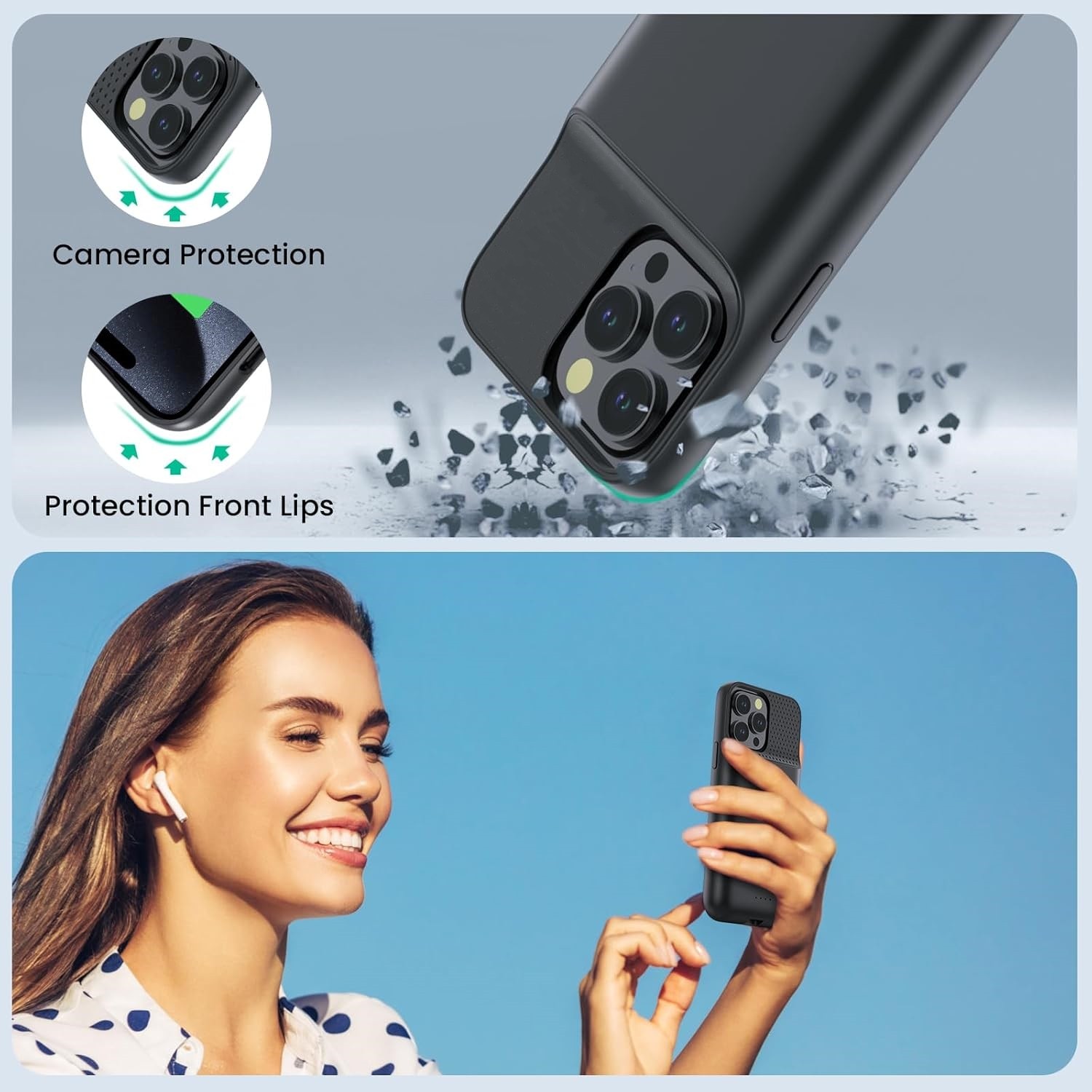 Battery Charger Case Power Bank Charging Cover For iPhone Air 17 16 15 14 13 12