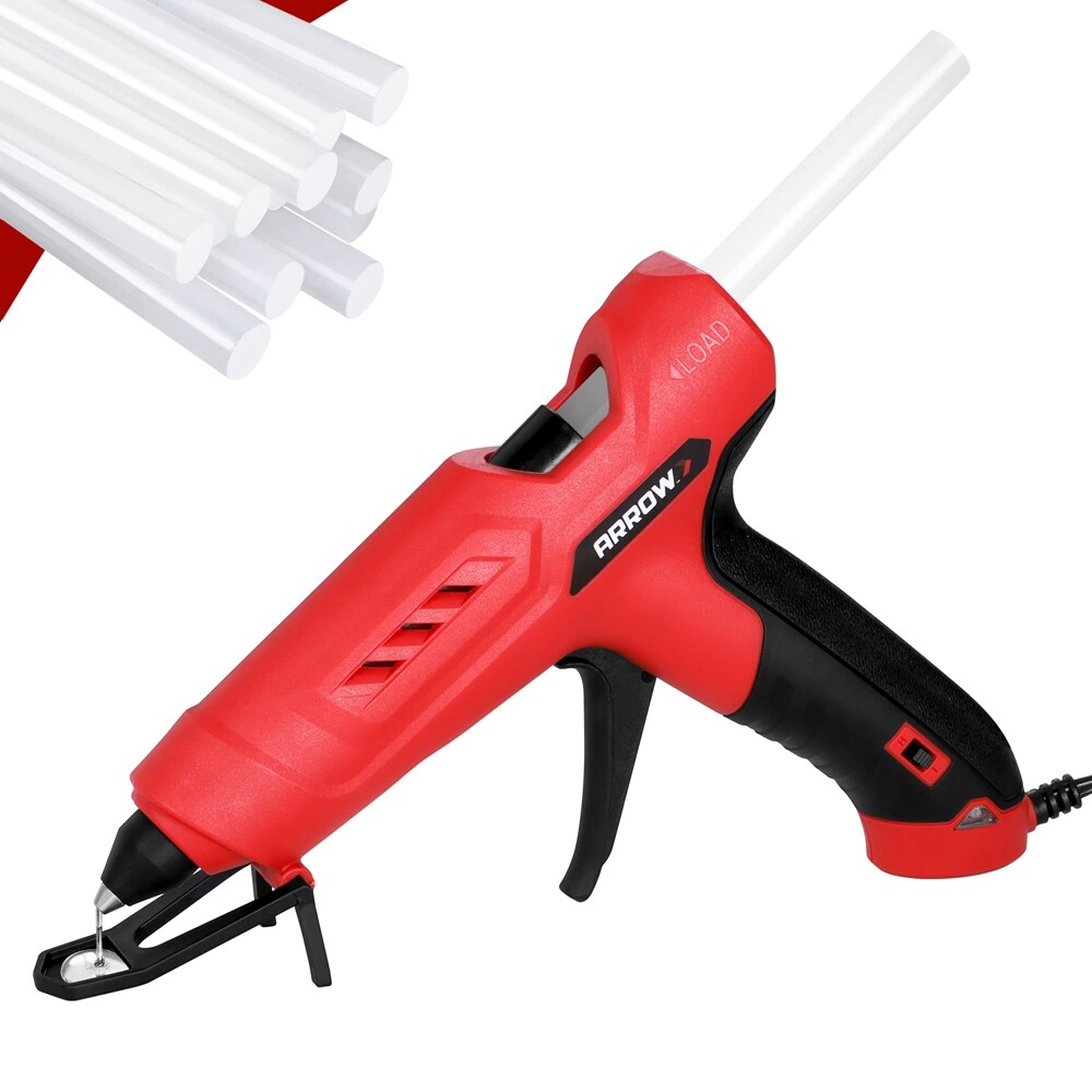 Arrow Full Size Dual Temp Glue Gun Kit with 12 Sticks Heavy Duty Fast Heating