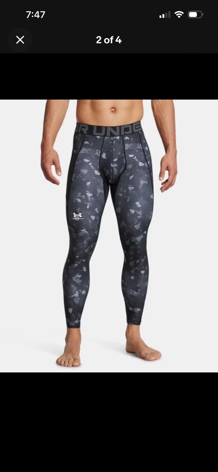 NWT Men’s Small Printed Under Armour HeatGear Compression Leggings