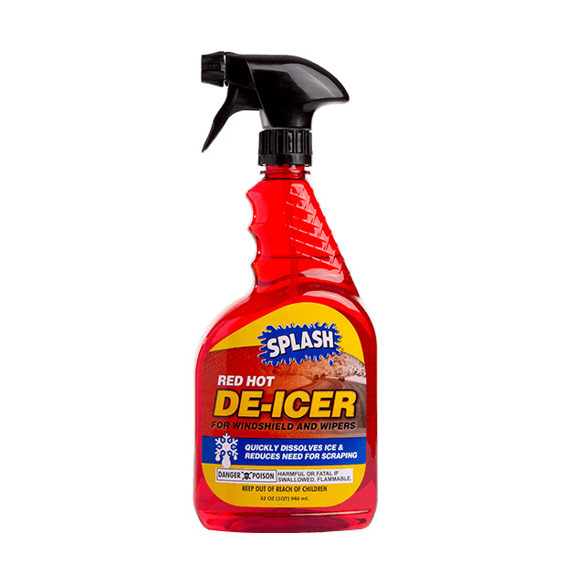 SPLASH Red Hot De-icer Windshield and Wipers Trigger Spray 32 Ounces - 6 Pack