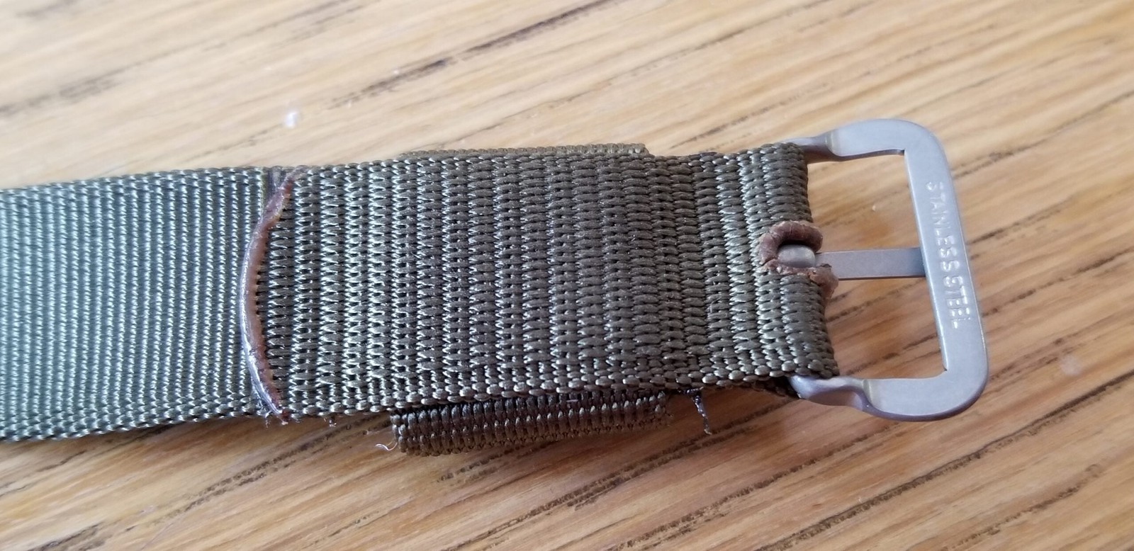 1965 NOS 16MM Vietnam War US military nylon watch strap OD green: 60 years old!