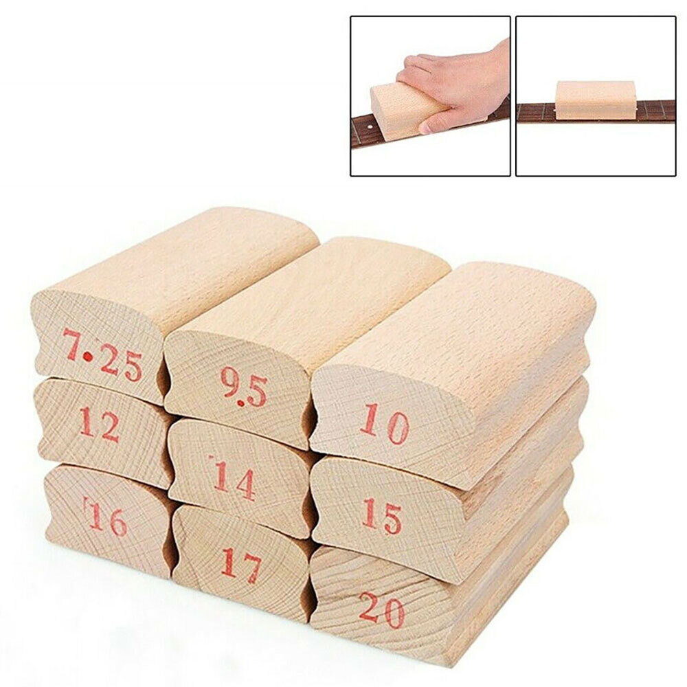 Wooden Guitar Bass Radius Sanding Block Fret Leveling Fingerboard luthier Tools~