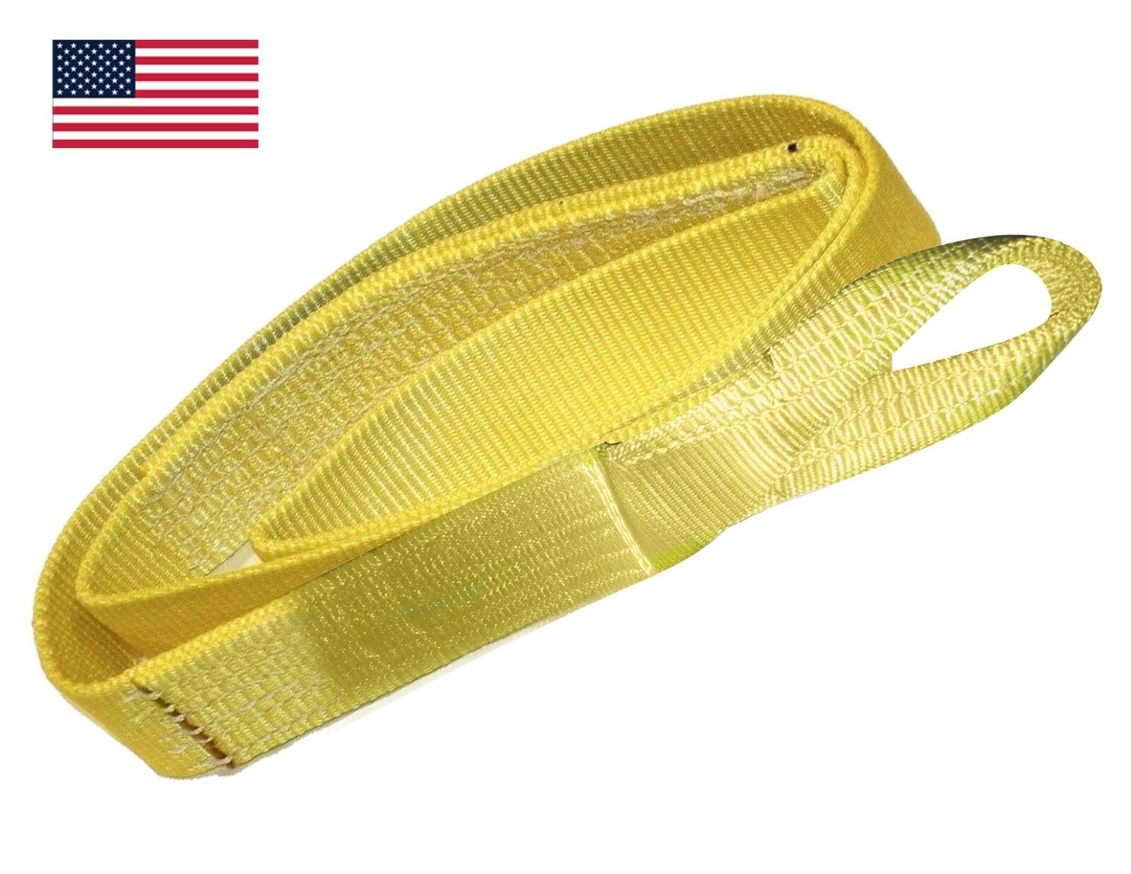 Nylon Lifting Sling 3" x 8' ft USA Made Eye and Eye 2 Ply Tow Pull Strap Rigging
