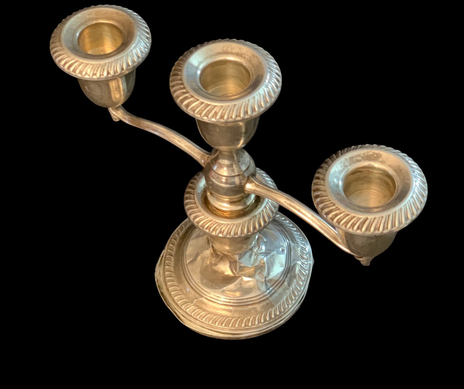 Sterling Silver Weighted "735" 3 Arm Candlestick Candelabra PAIR* HALLMARK