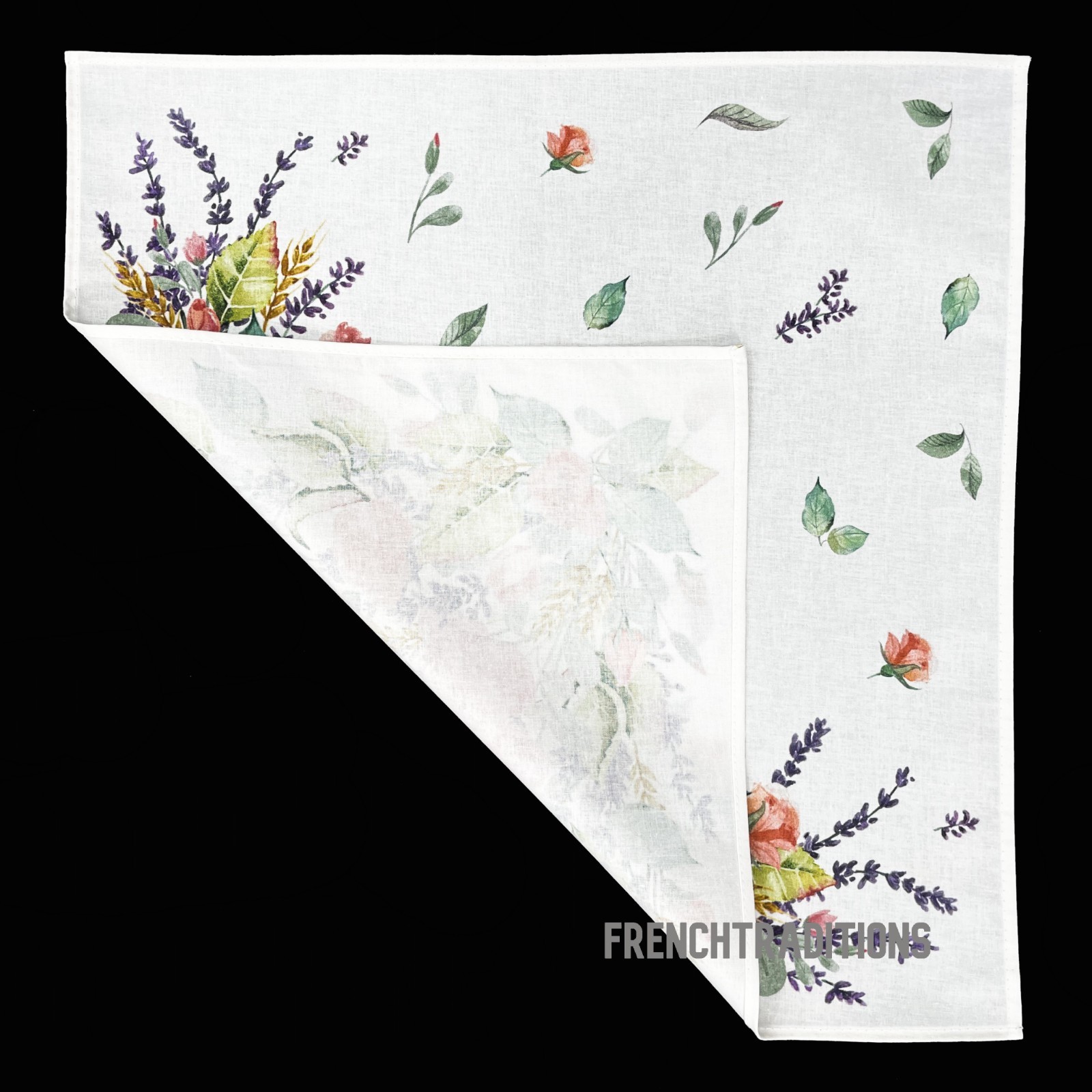 French Provencal Cotton Set of 6 Napkins Grasse Flowers - Made in France