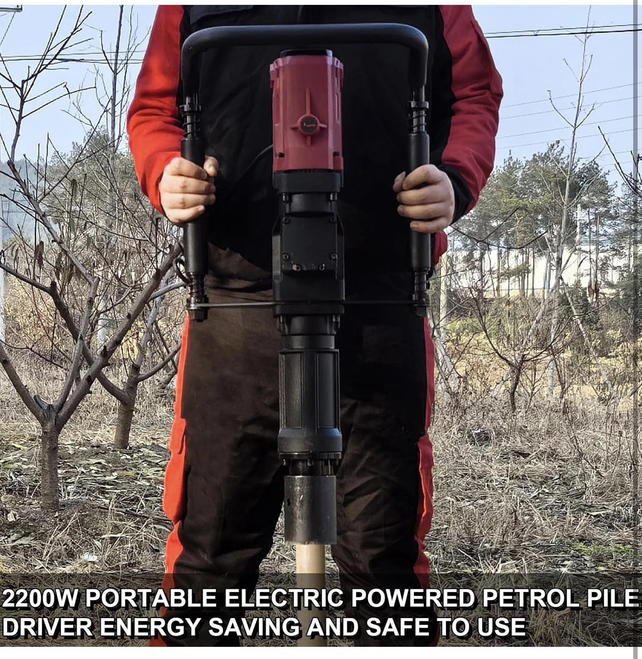 Electric Pile Driver Hammer - JKCHENPRO 2200W Electric T Post Driver 110V New