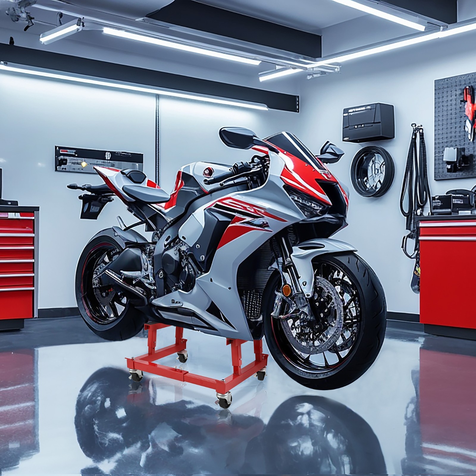 ATV Motorcycle Engine Cradle Dolly, Motorcycle Dolly, Engine Stand ,Red