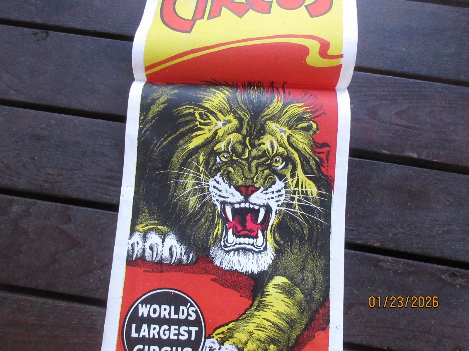 Vintage Clyde Beatty Cole Brothers Circus Poster World's Largest Circus Lion
