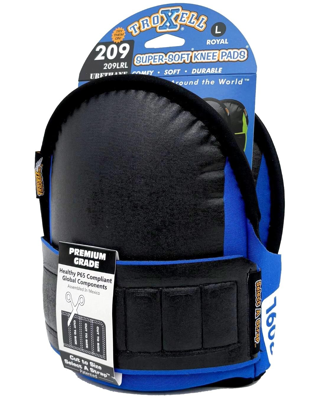 TROXELL USA - SuperSoft Royal Blue Kneepads (Large Size/Bagged in Pairs)