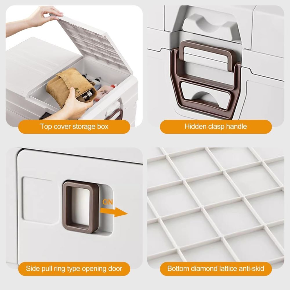 Aimisin 42 Liters Camping Outdoor Folding Storage Box with 2 Compartment Boxes