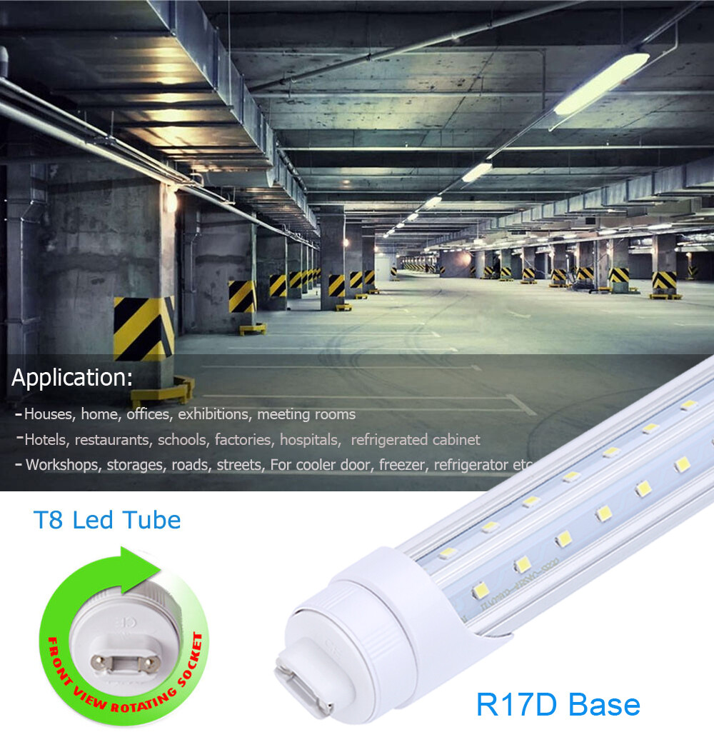 T8 8FT R17D HO Led Tube Light Bulbs 8 Foot 45W 65W 90W 8' Led Shop Light 6000K