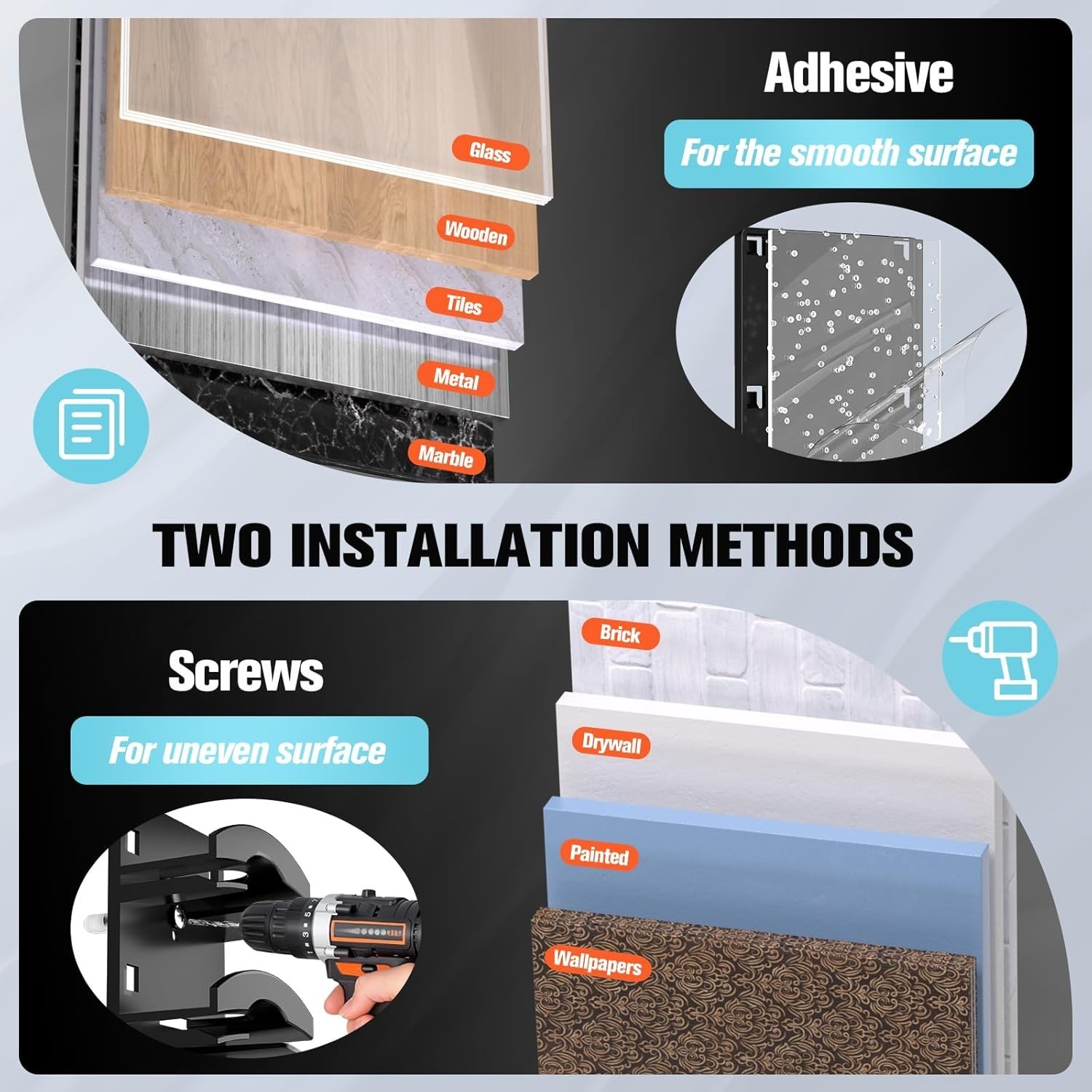 The Hat Organizer Rack w/ Curved Button Holder & Circular Bayonet Pack of 2